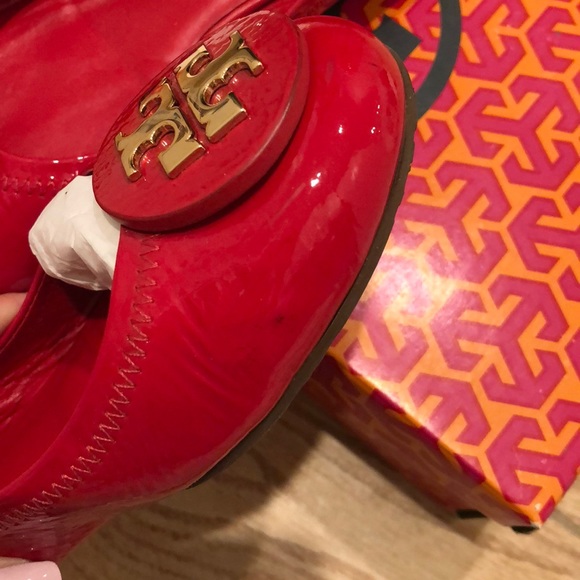 Tory Burch REVA lobster red flats - Picture 6 of 7